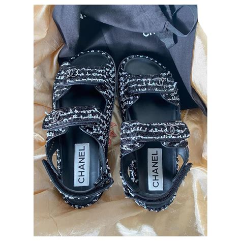 chanel dad sandals 2024|chanel dad sandals tweed.